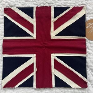 NWT 16” Square British Flag Throw Pillow Cover Great Britain Pottery Barn Canvas